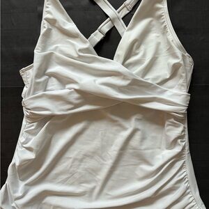 Firpearl White tankini swim top